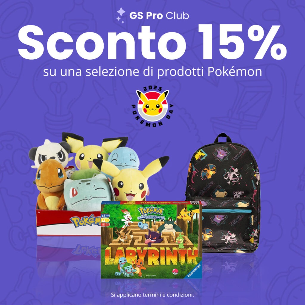 Offerte di GameStop esclusive per il Pokémon Day disponibili a tutti gli abbonati a GS Pro Club con uno sconto del 15%