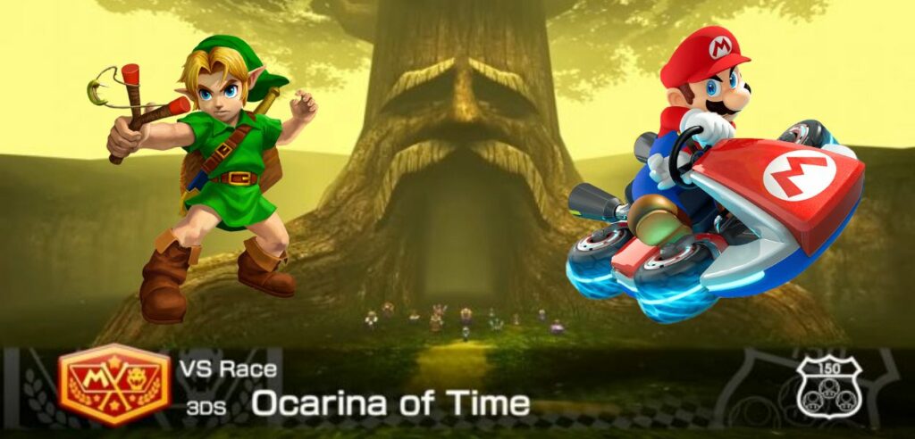 Link e Mario davanti all'albero Deku