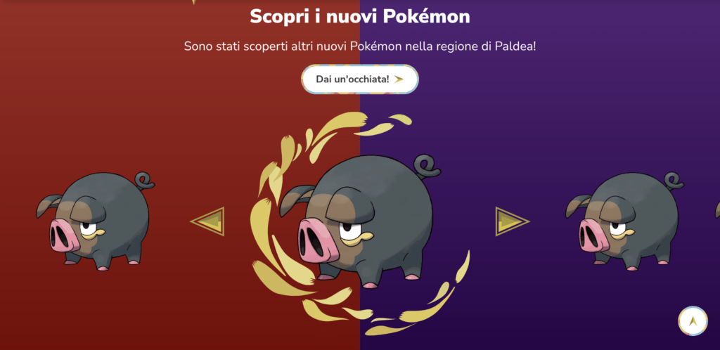 Sezione "Scopri i nuovi Pokémon" Nel Sito Pokémon