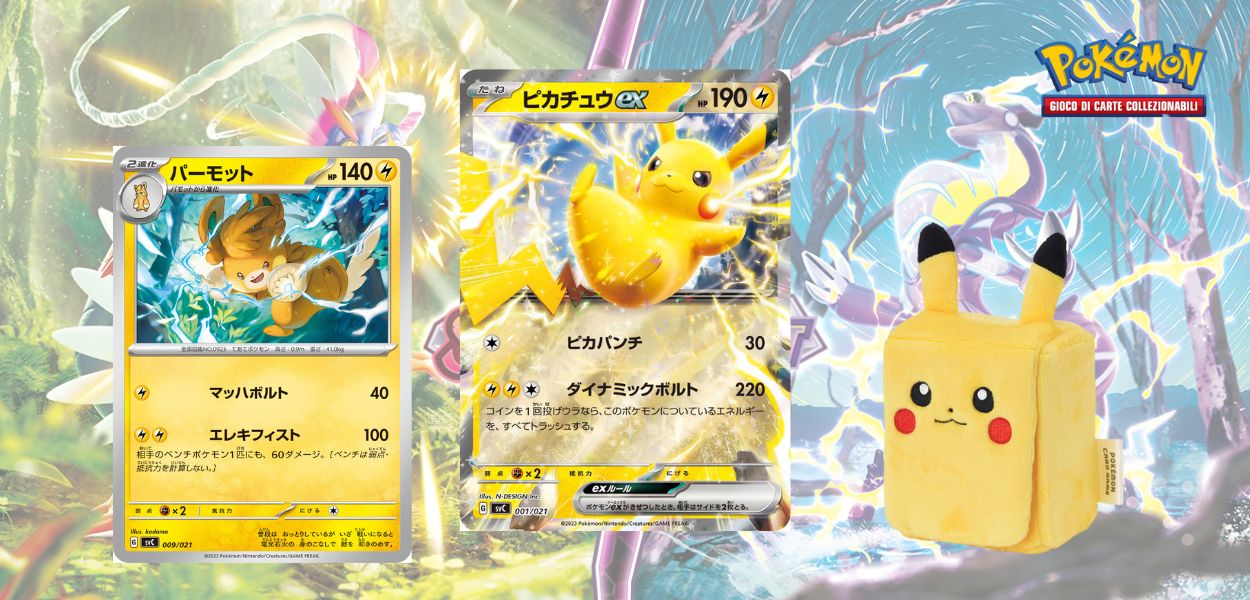Rivelate tutte le carte dello starter set di Pikachu e Pawmot del GCC Pokémon