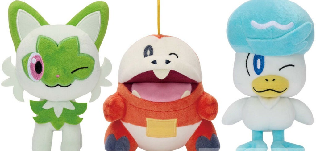 peluche pokémon sprigatito fuecoco quaxly banpresto