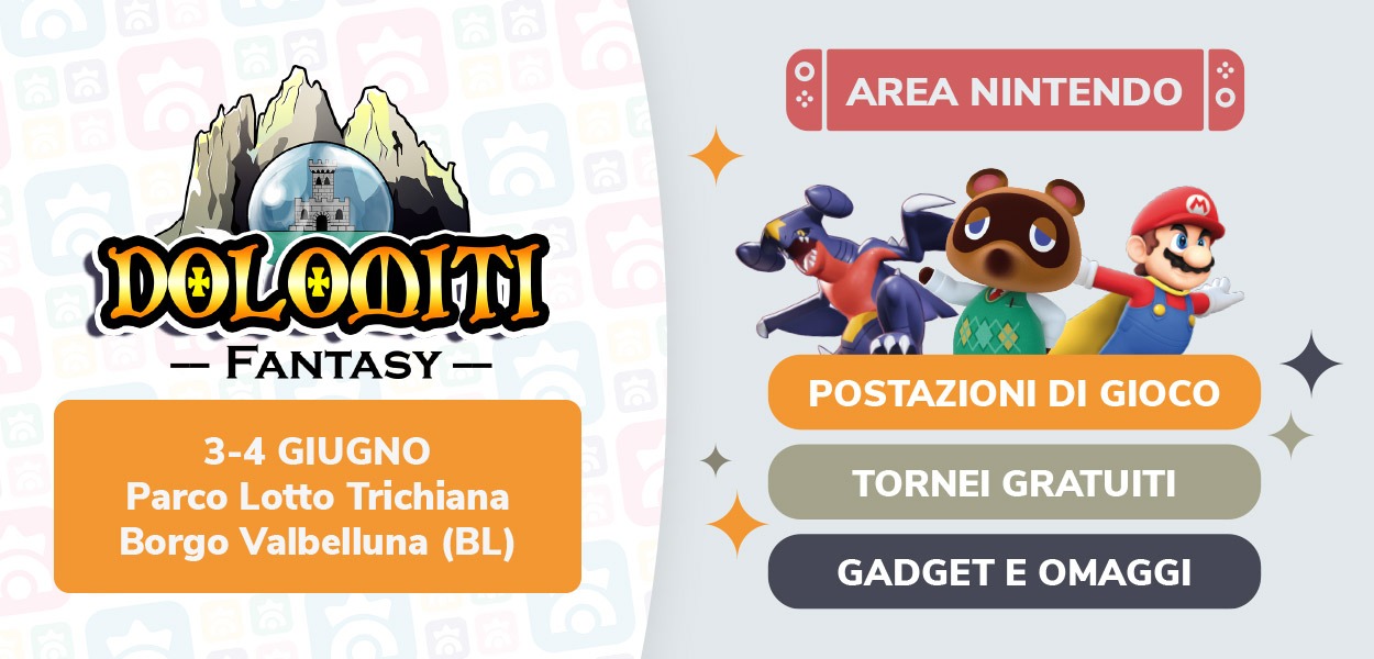 L’Area Nintendo di Pokémon Millennium ti aspetta a Dolomiti Fantasy il 3 e 4 giugno 2023!