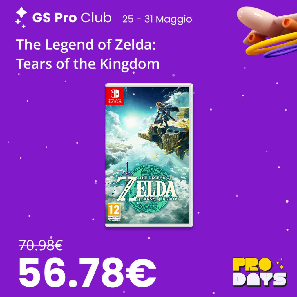 The Legend of Zelda: Tears of the Kingdom in offerta speciale durante i GameStop Pro Days.