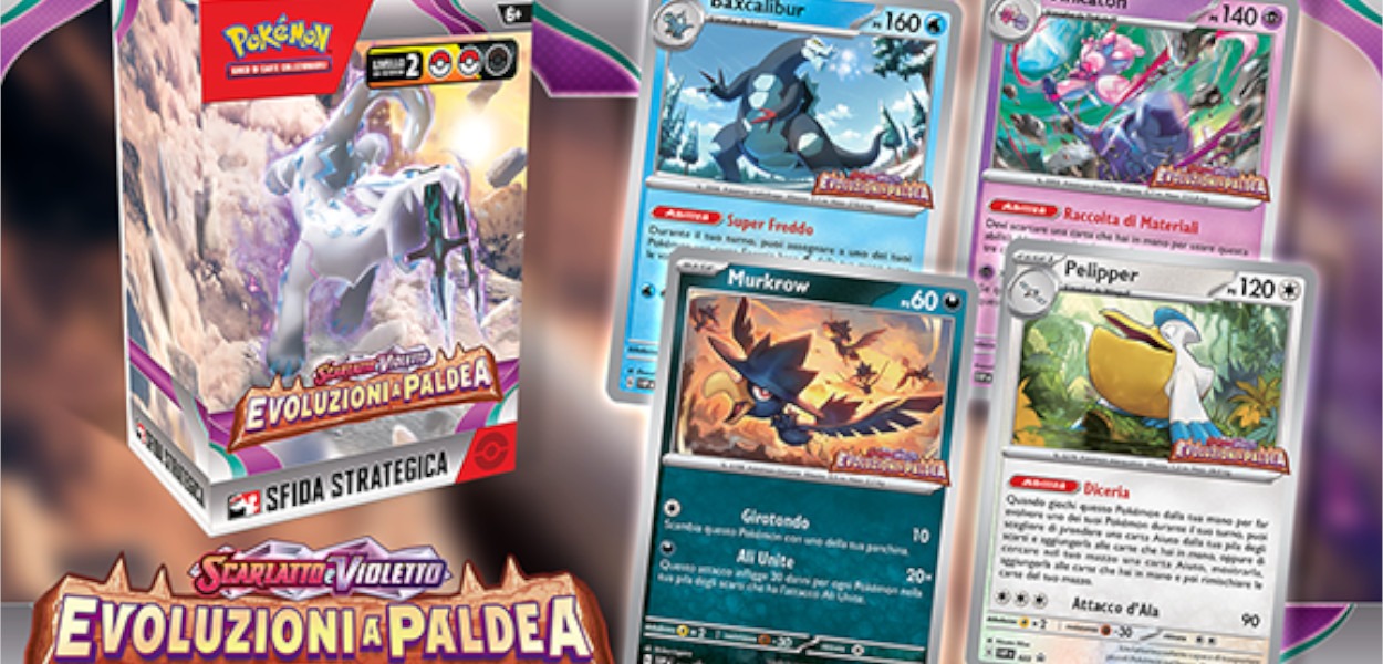 Presentato il kit Sfida Strategica dell’espansione Scarlatto e Violetto - Evoluzioni a Paldea del GCC Pokémon