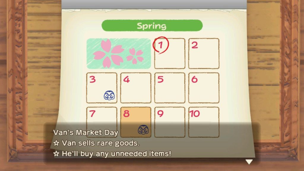 calendario story of seasons a wonderful life