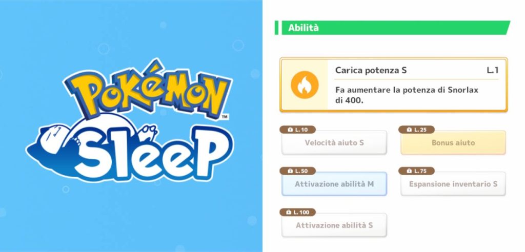 Pokémon Sleep abilità