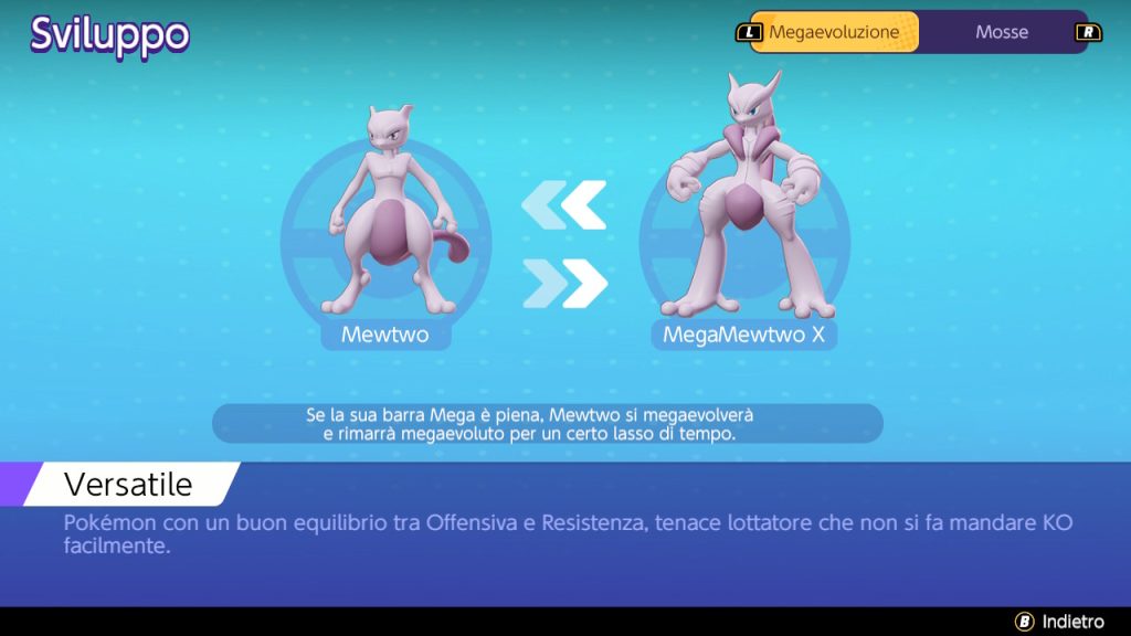 Sviluppo di MegaMewtwo X in Pokémon Unite