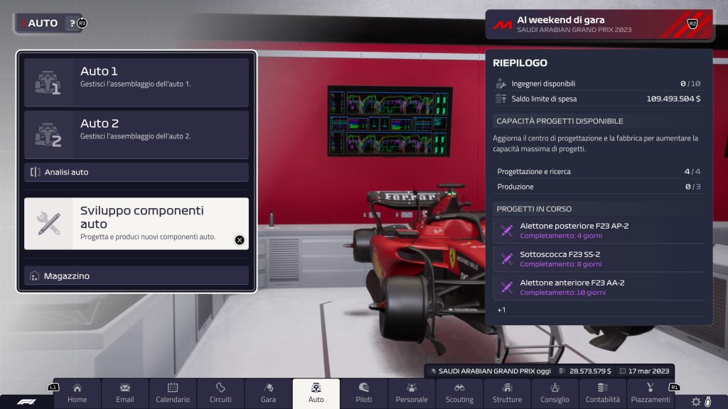 Gestione delle auto in F1 Manager 2023