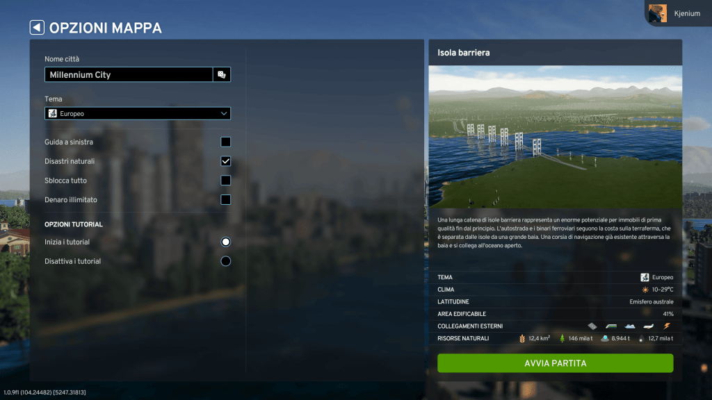 Selezione Parametri aggiuntivi Cities Skylines 2