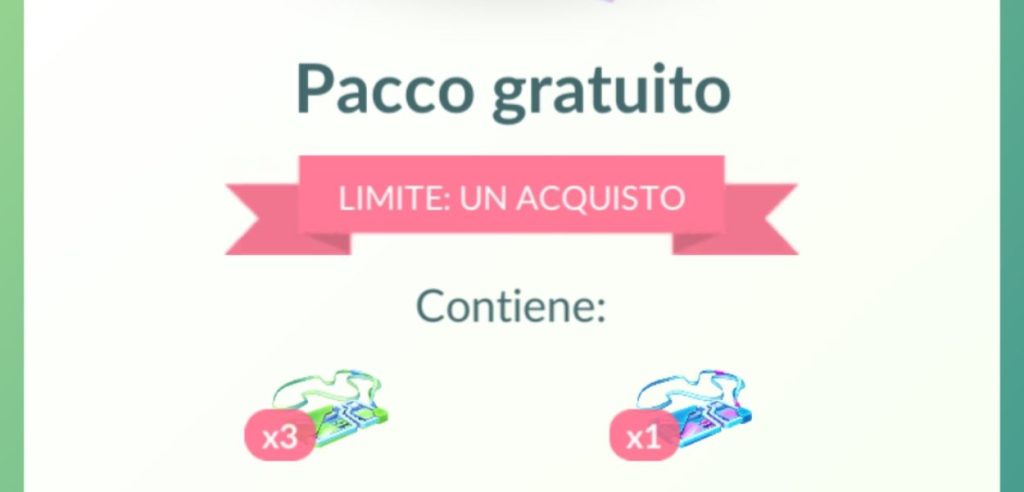 pacco gratuito Pokémon GO