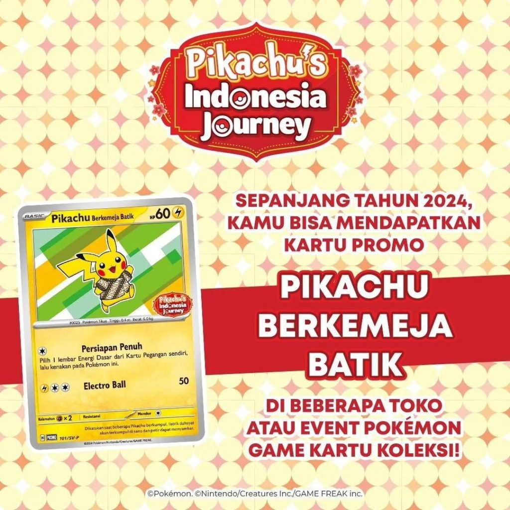 carta promozionale pikachu indonesia