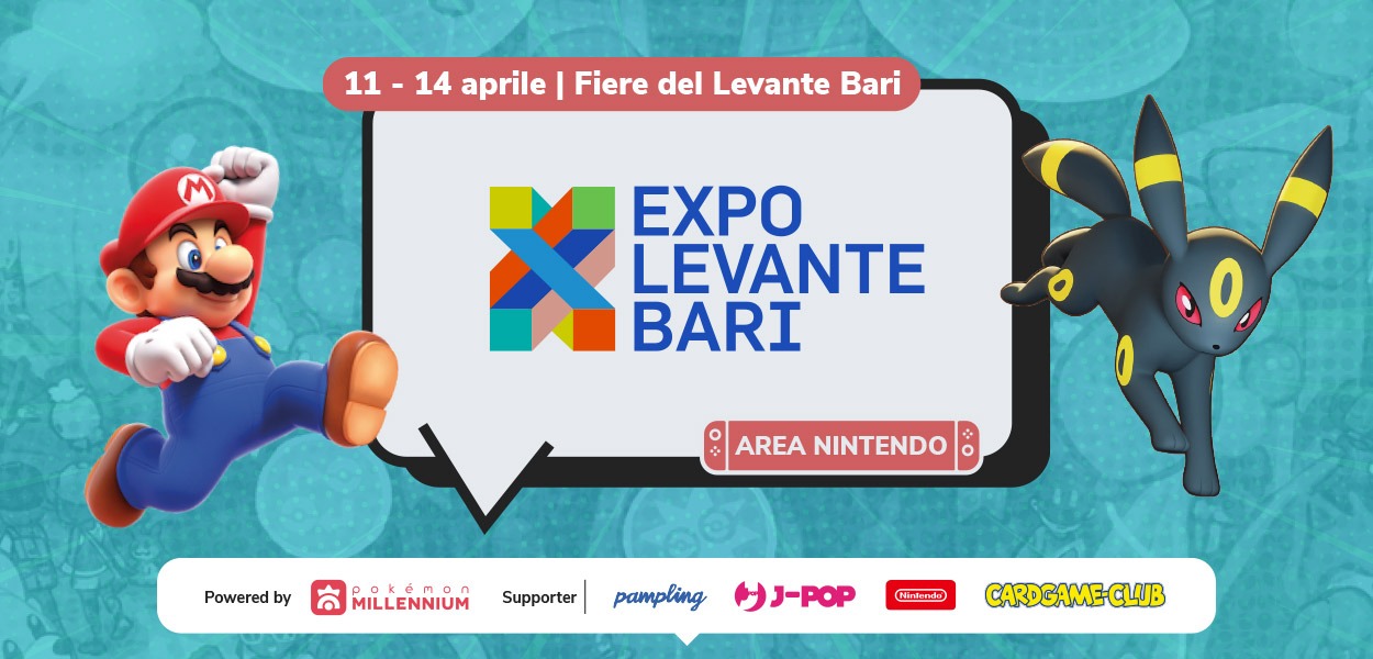 L’Area Nintendo di Pokémon Millennium ti aspetta a Expolevante dall’11 al 14 aprile 2024!