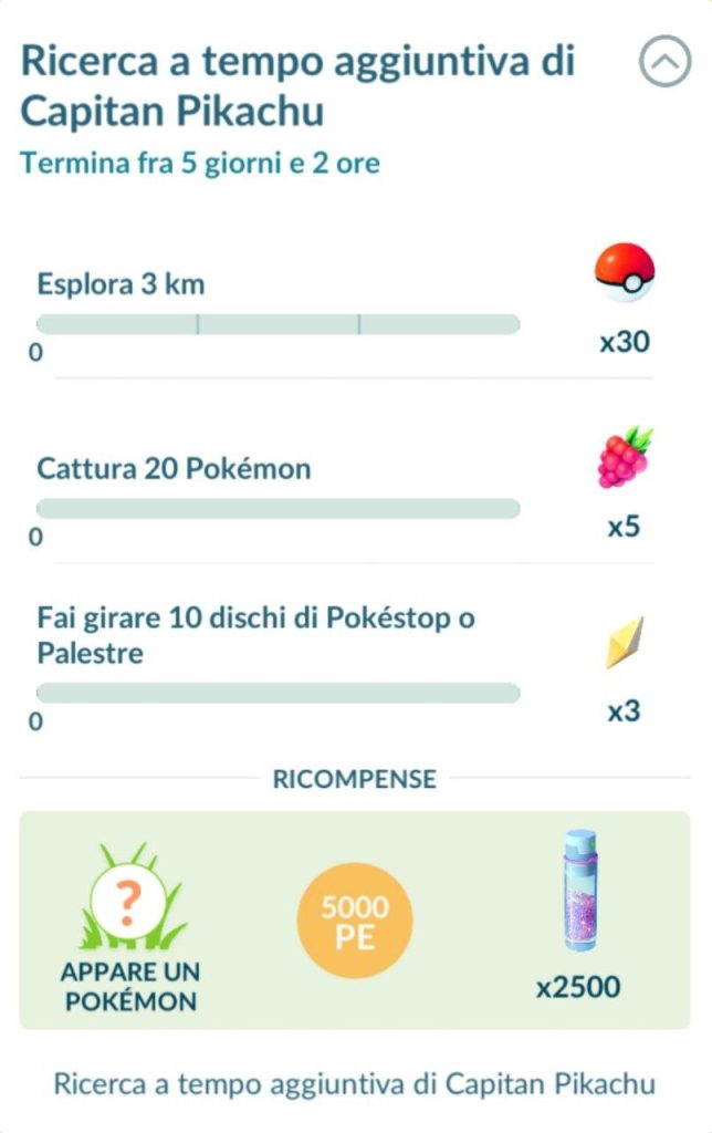 Capitan Pikachu Pokémon GO Ricerca a tempo