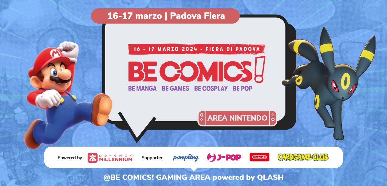 L’Area Nintendo di Pokémon Millennium ti aspetta a Be Comics! il 16 e 17 marzo 2024!