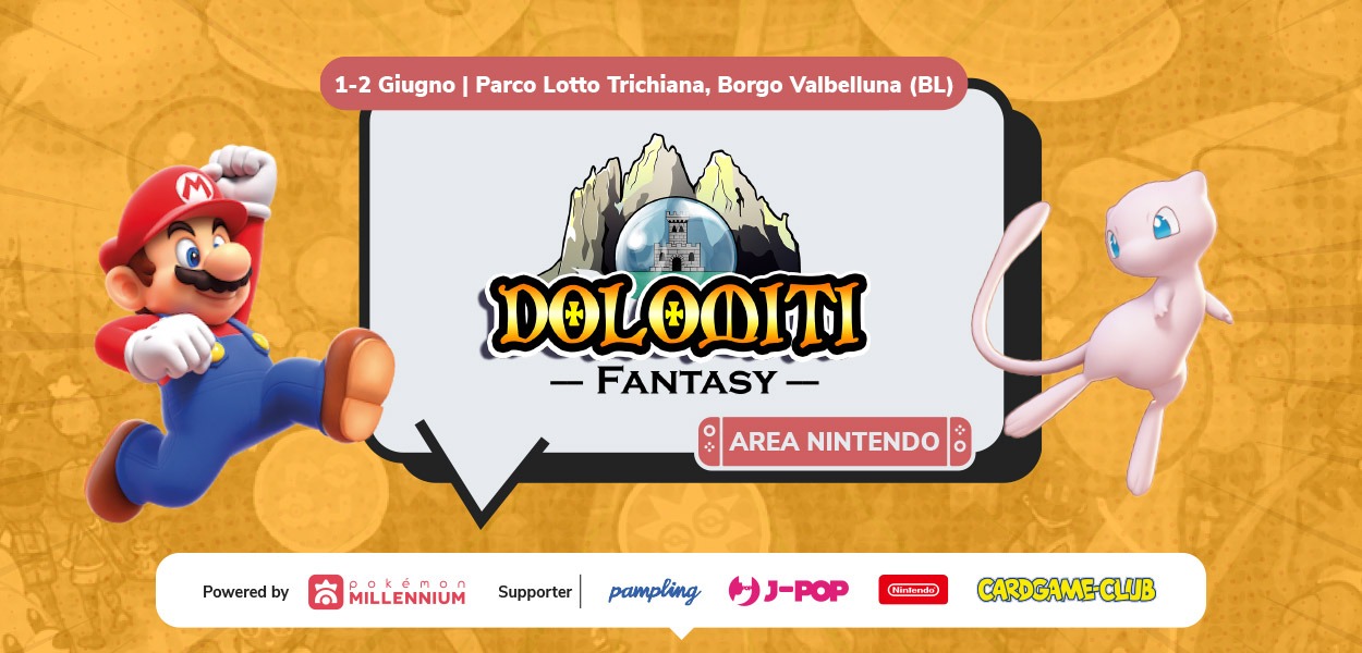 L’Area Nintendo di Pokémon Millennium ti aspetta a Dolomiti Fantasy l’1 e 2 giugno 2024!