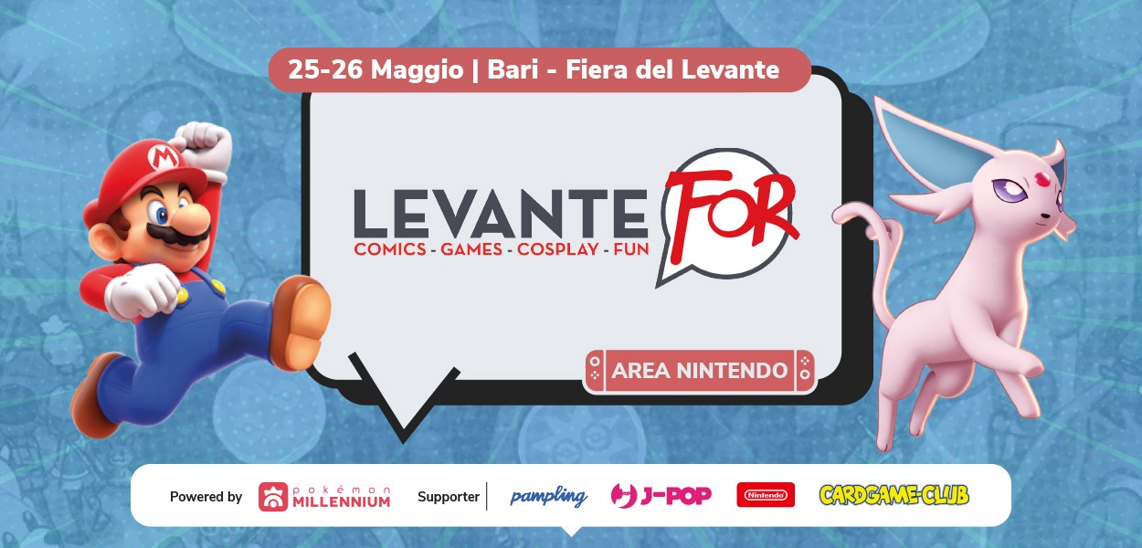 L’Area Nintendo di Pokémon Millennium ti aspetta a LevanteFor di Bari il 25 e 26 maggio 2024!