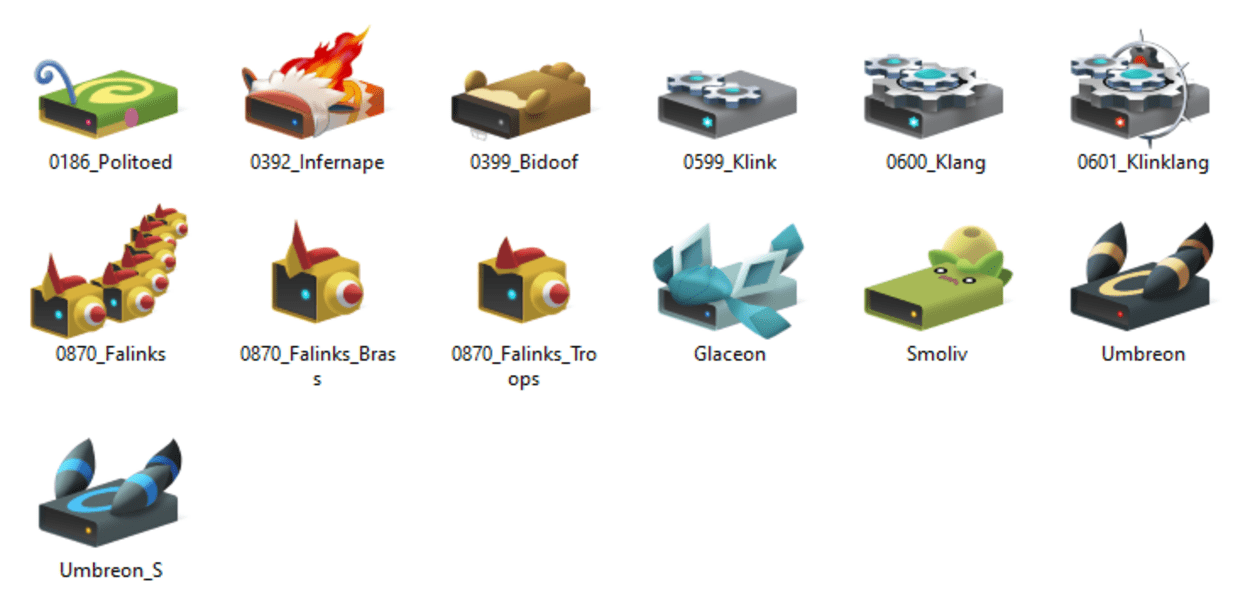 Un artista trasforma le icone di Windows in Pokémon