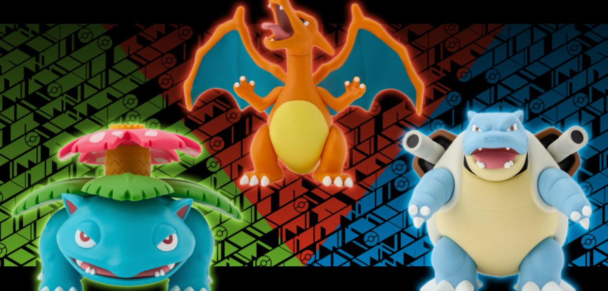 Nuove statuette in vinile di Venusaur, Charizard e Blastoise