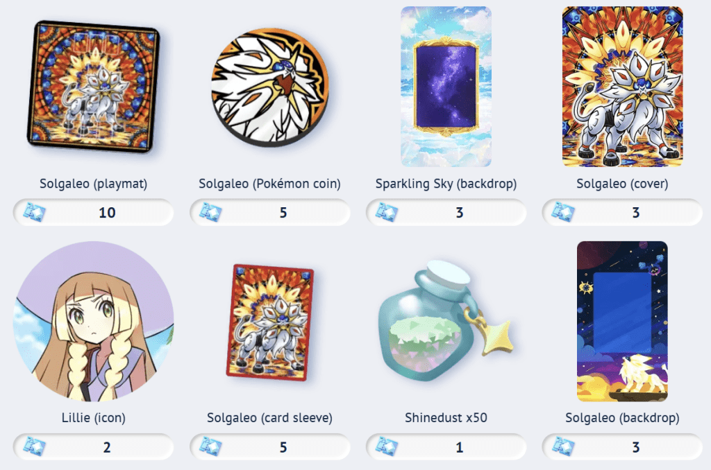 accessori e oggetti evento cosmog e lycanroc gcc pokémon pocket