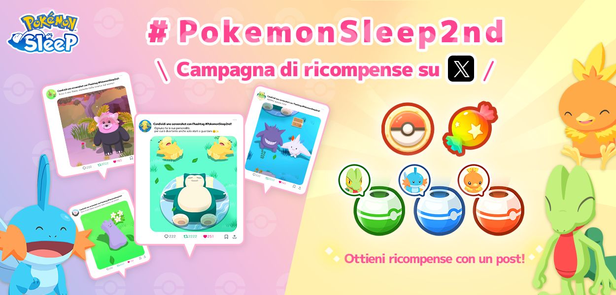 Pokémon Sleep celebra il secondo anniversario con un evento su X