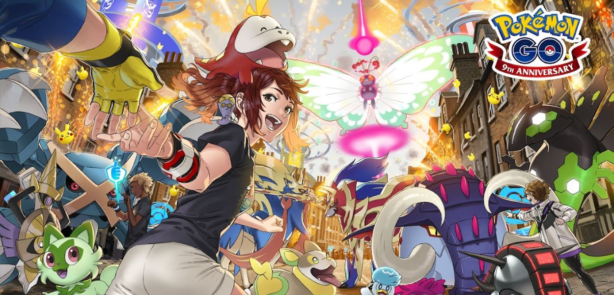 I Pokémon Paradosso nel poster del 9° anniversario di Pokémon GO