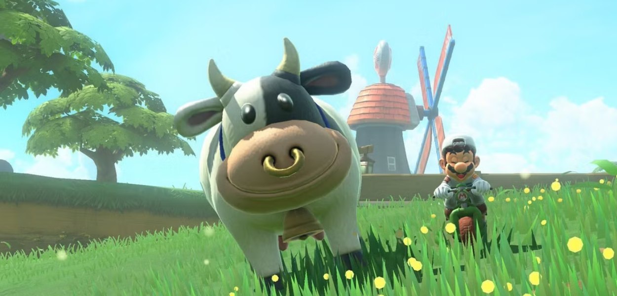 Mario Kart World: la PETA chiede di rimuovere l'anello al naso della mucca