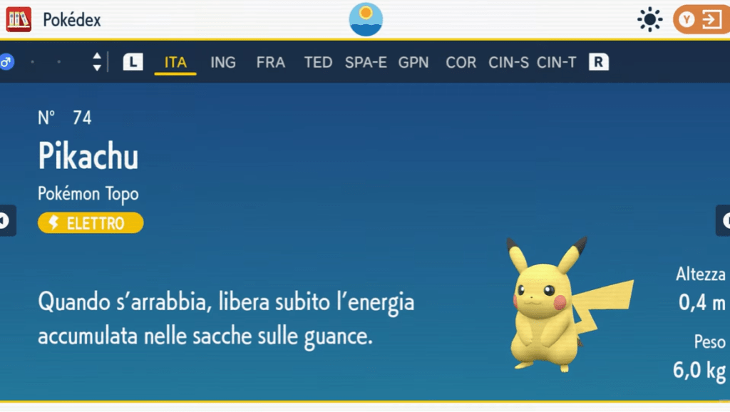 Pokédex pikachu