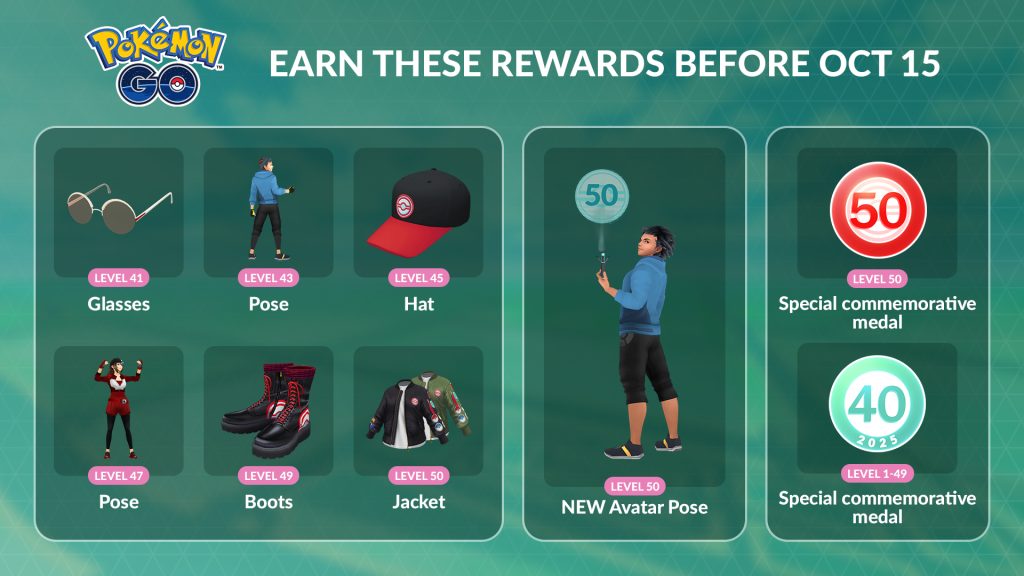 Pokémon GO ricompense livello 50