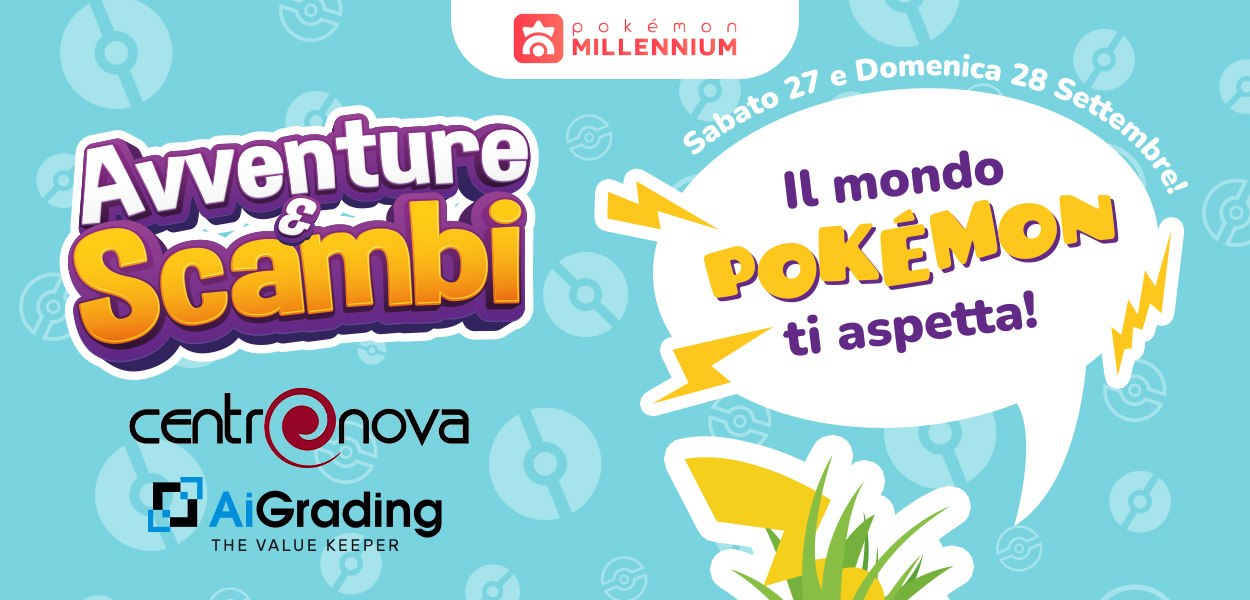 Un weekend di avventure Pokémon ti aspetta al Centro Commerciale Centronova il 27 e 28 settembre!