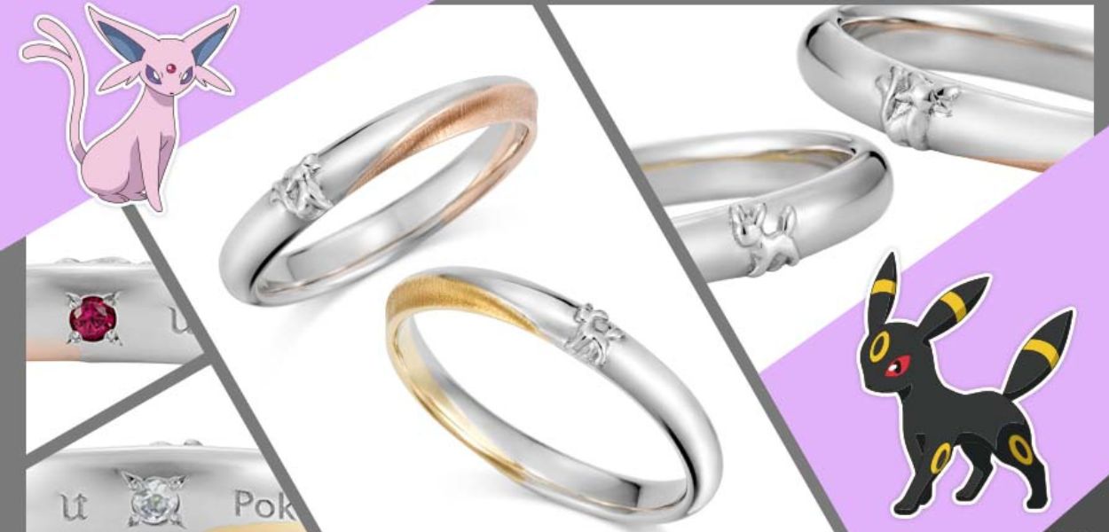 Espeon e Umbreon, la coppia perfetta diventa  anelli di lusso