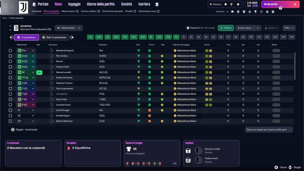 Football Manager 26 squadra