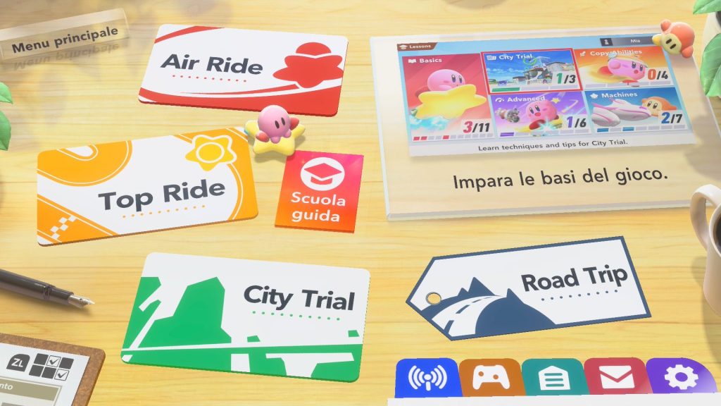 kirby air riders gameplay menu