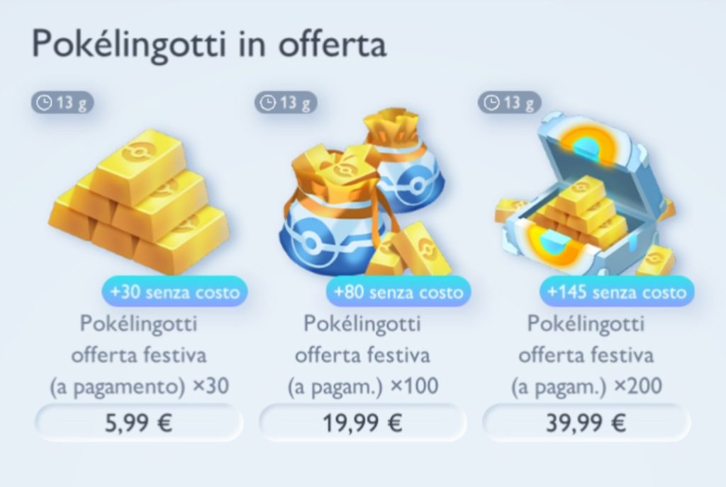 Pokélingotti in offerta per le feste