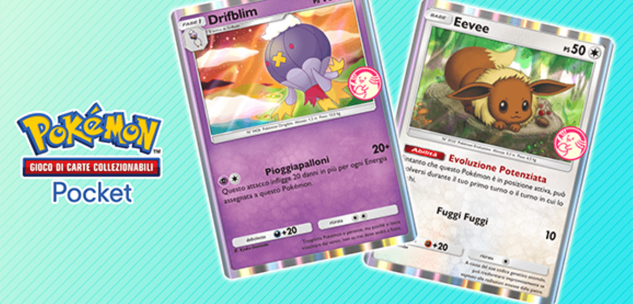 GCC Pokémon Pocket: disponibile la pesca misteriosa di Eevee e Drifblim