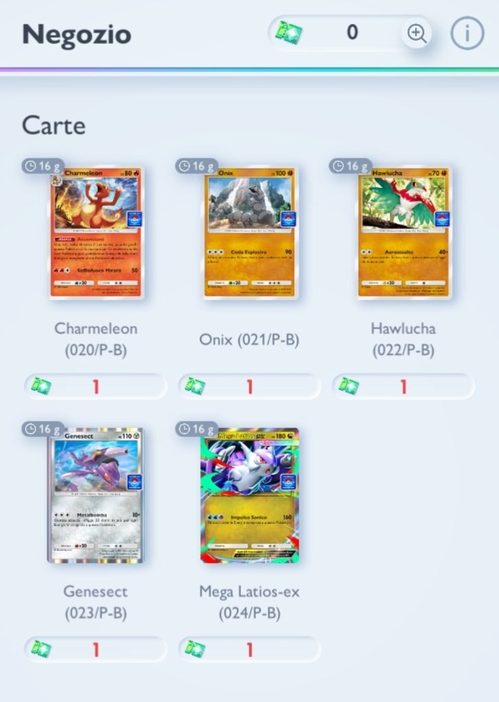 Negozio buono carta promo evento bonus Mega Latios-ex