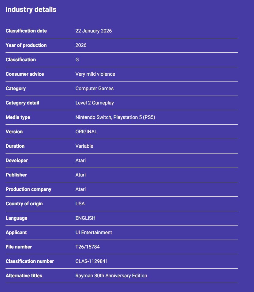 Rayman 30th Anniversary Edition