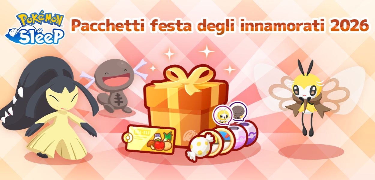 Pokémon Sleep: arrivano i pacchetti festa degli innamorati 2026