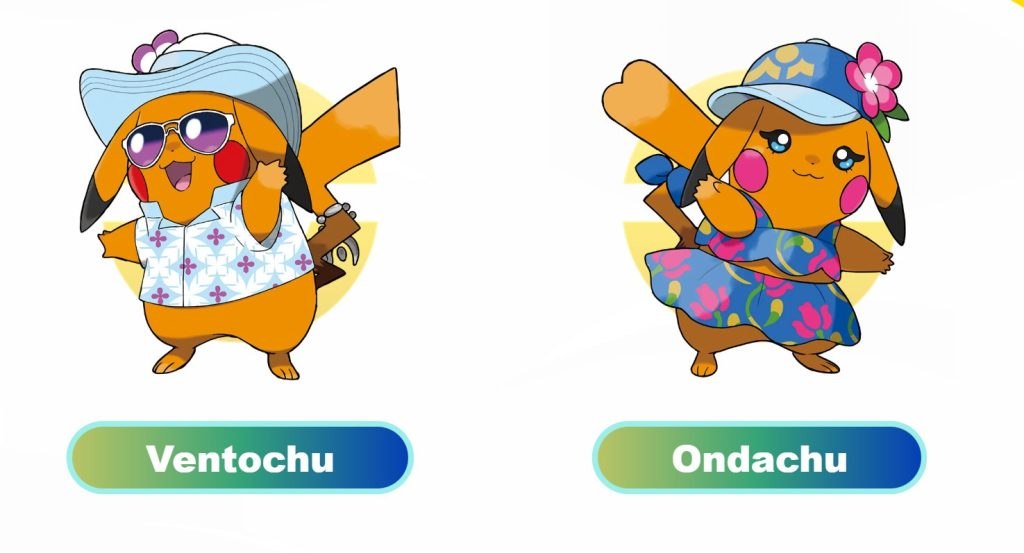 ventochu e ondachu pokémon vento e onda
