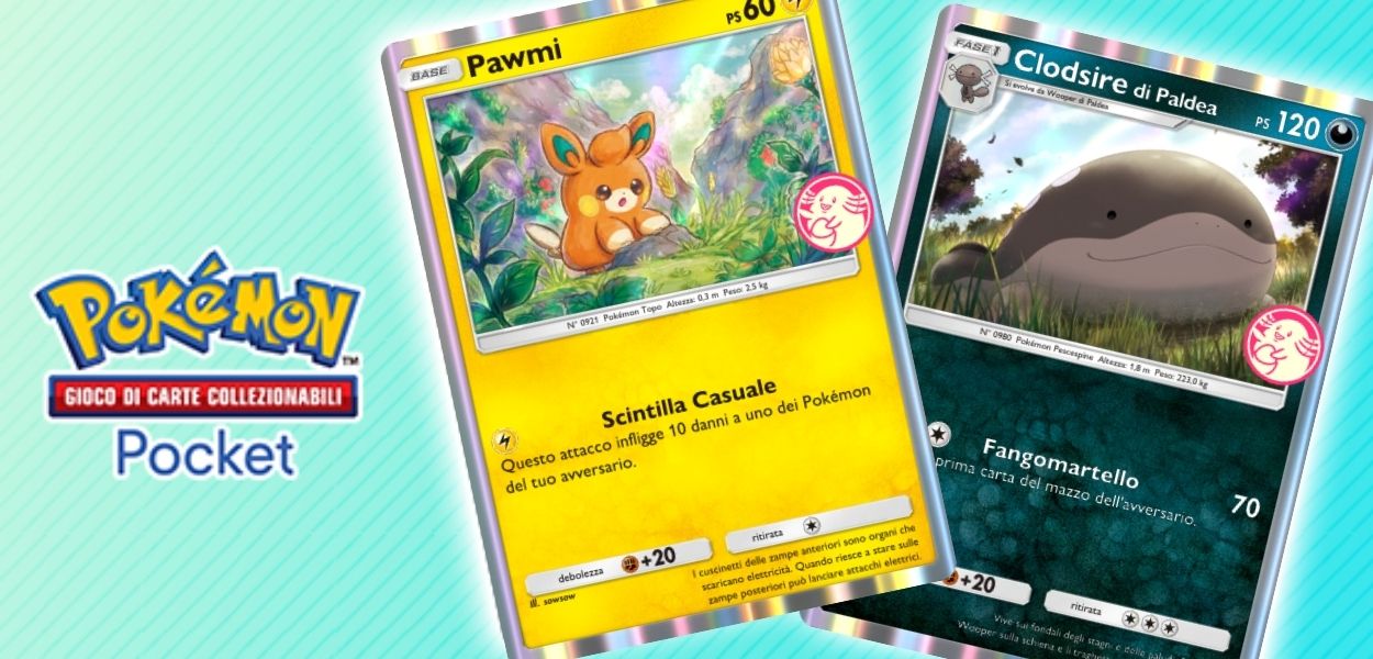 GCC Pokémon Pocket: è iniziato l’evento pesca misteriosa di Pawmi e Clodsire di Paldea