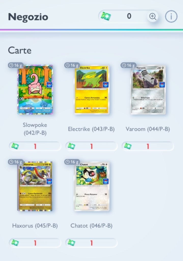 Carte promozionali evento bonus Slowpoke