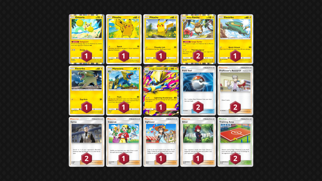 Mazzo di Mega Manectric-ex e Raichu di Alola.