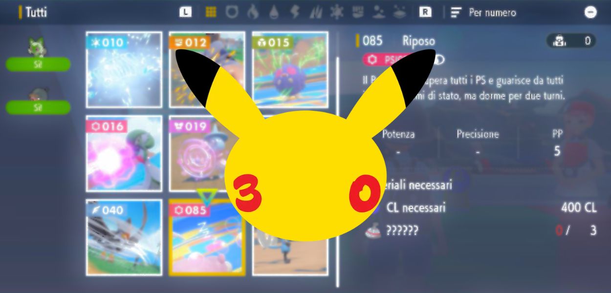 Mosse Pokémon a che fare con il numero 30