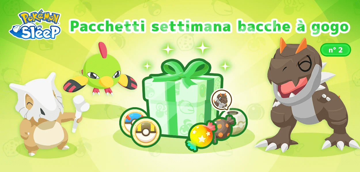 Pokémon Sleep: disponibili i Pacchetti settimana bacche à gogo n° 2