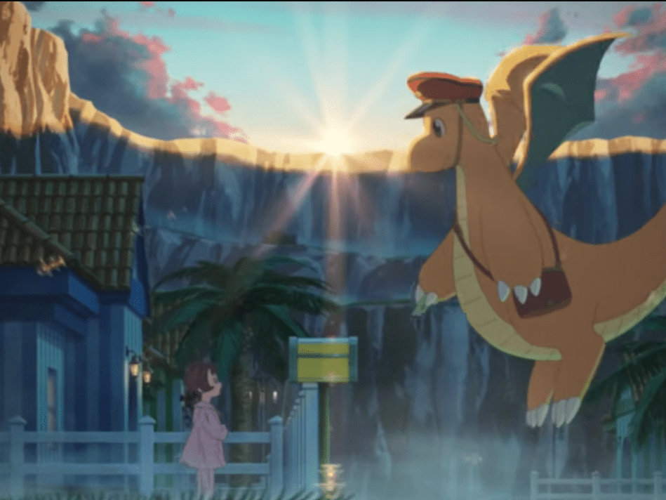dragonite consegna la lettera a flora