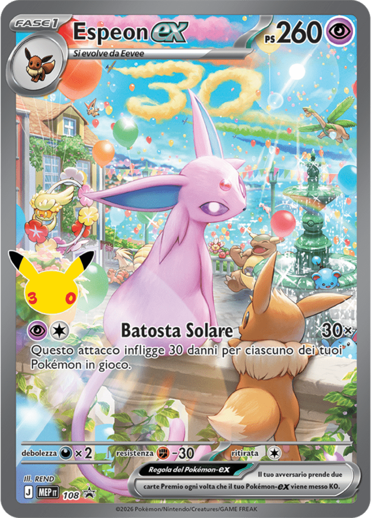 Carta Espeon-ex dell'espansione 30° Anniversario del GCC Pokémon