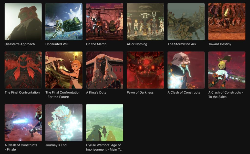 Brani Hyrule Warriors, Nintendo Music