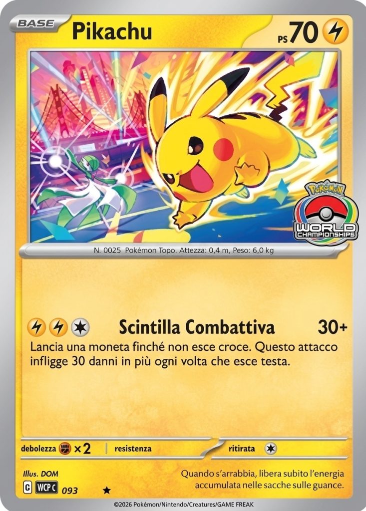Carta promozionale Campionati Mondiali Pokémon 2026