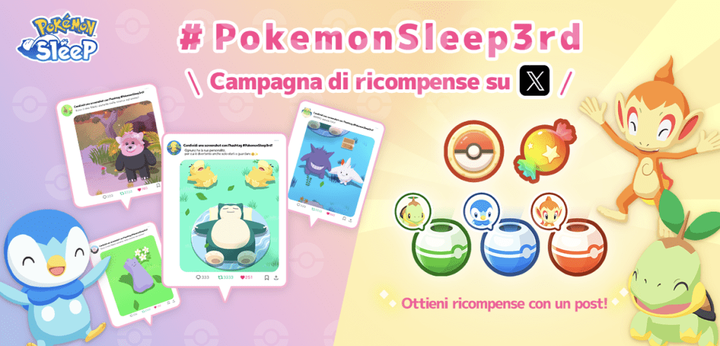 Pokémon Sleep 3° anniversario