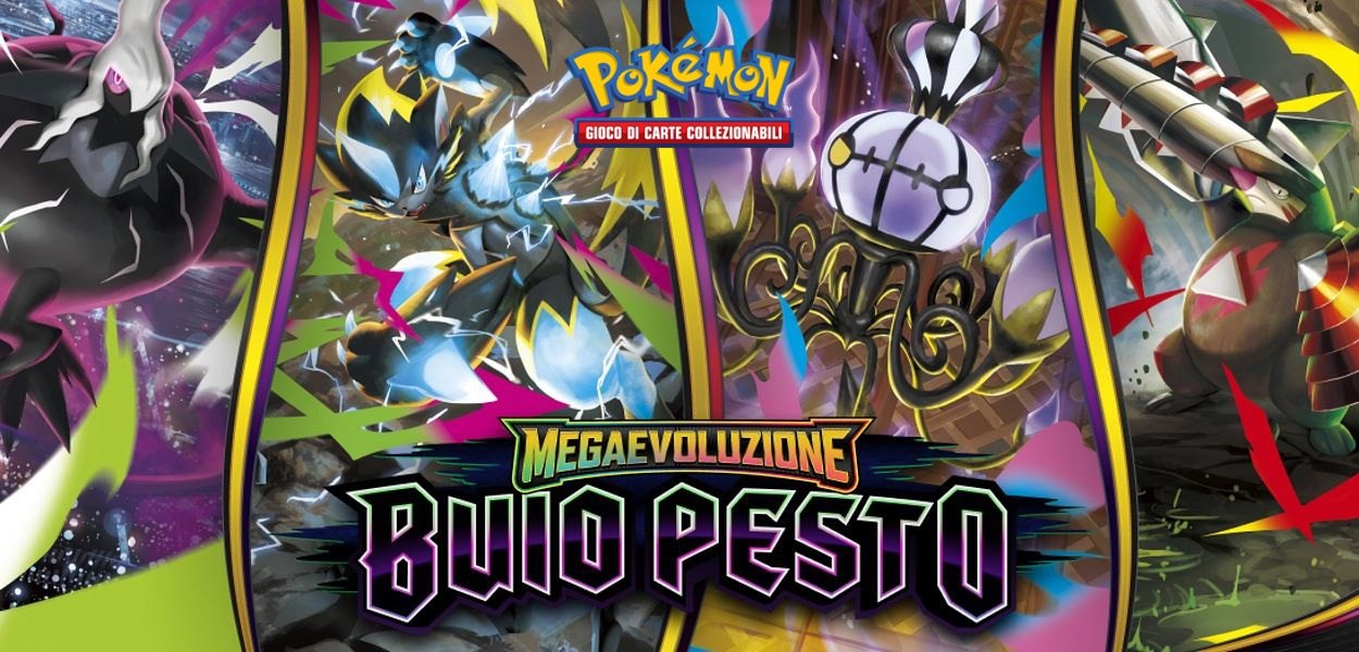 GCC Pokémon: l'espansione Megaevoluzione - Buio Pesto è ora disponibile in Italia