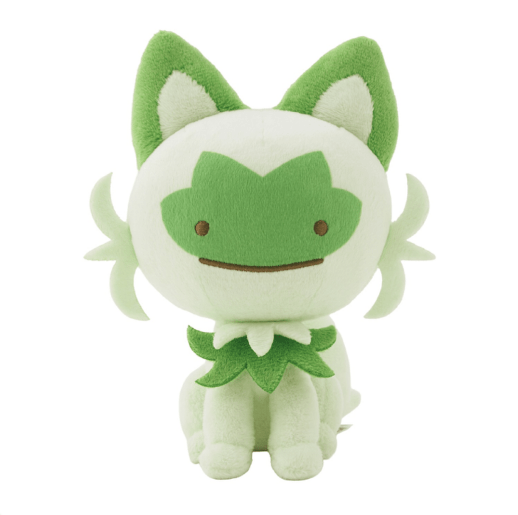 Peluche di Ditto che si trasforma in Sprigatito, collezione "Transform! Ditto" del Pokémon Center